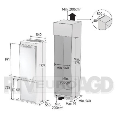 Frigorífico Samsung Integrable BRB260076WW / EF  A ++ 175.52 x 55 cm