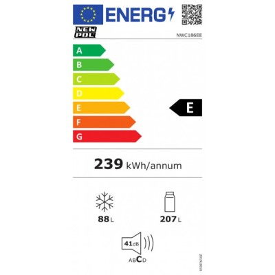 Frigorífico combi NEW POL NWC186EE alto 186x60 Cm, Clase energética E