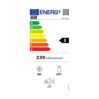 Frigorífico combi NWC186EE alto 186 CM, Clase energética E