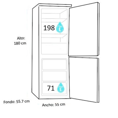 Frigorifico combi hisense RB343D4CWF f alto 180 cm ancho 55 cm blanco