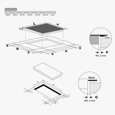 Placa de inducción flexible 90 cm EAS Electric EMIH900-FX 3 zonas de cocinado