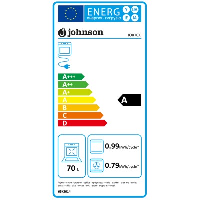 Horno Johnson JOR70X, 8 funciones, Inox y Cristal Negro