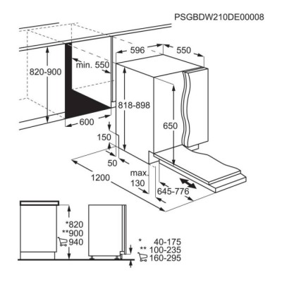 Lavavajillas integrable AEG FSB34707Z, 60 cm, 14 cubiertos, C