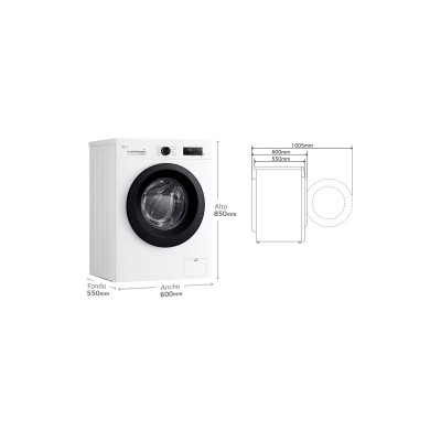 LG F4X1009NWK lavadora Carga frontal 9 kg 1400 RPM Blanco