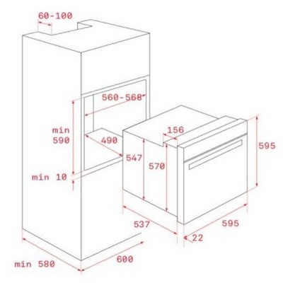 Teka HBE 435 ME SS 72 L 2550 W Negro, Acero inoxidable Teka HBE 435 ME SS 72 L 2550 W Negro, Acero inoxidable