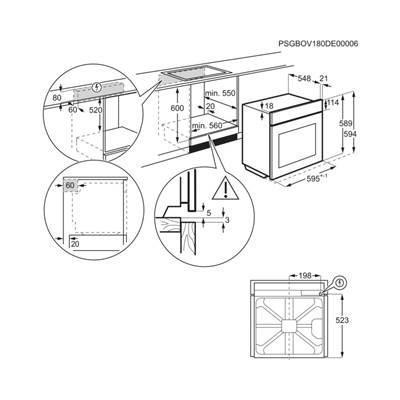 Electrolux EOF3H54X 72 L Acero inoxidable