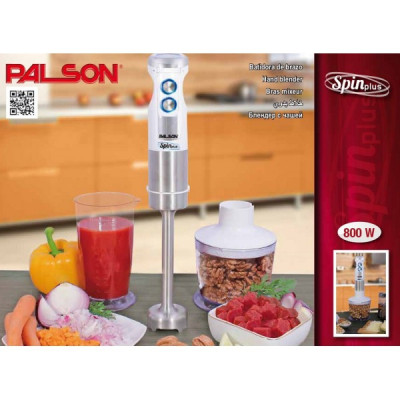 Palson Spin Plus 0,5 L Batidora de inmersión 800 W Acero inoxidable, Blanco