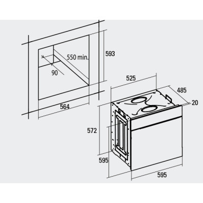 CATA CDP 780 AS 59 L 2450 W Negro, Acero inoxidable