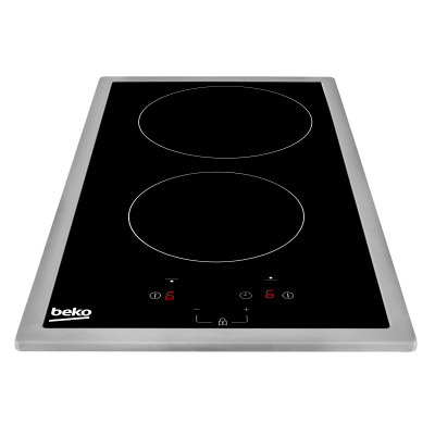 Beko HDMC32400TX hobs Acero inoxidable Integrado 30 cm Cerámico 2 zona(s)