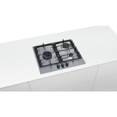 Bosch PCC6A5B90 hobs Acero inoxidable Integrado Encimera de gas 3 zona(s)