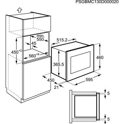 AEG MSB2548C-M Negro, Acero inoxidable Microondas combinado Integrado 25 L 900 W