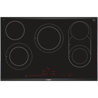 Bosch Serie 8 PKM875DP1D hobs Negro, Acero inoxidable Integrado Cerámico 5 zona(s)