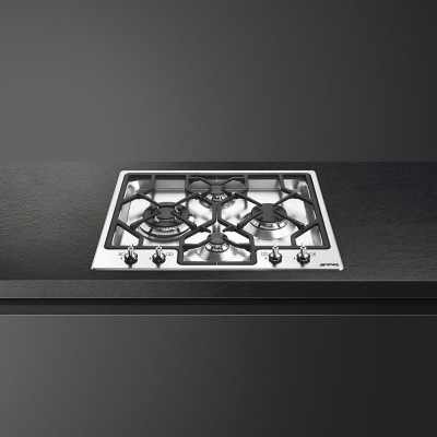 Smeg Classic PGF64-4 hobs Acero inoxidable Integrado 62 cm Encimera de gas 4 zona(s)