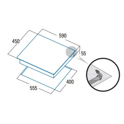CATA CCI 5003 BK Negro Integrado 59 cm Encimera de gas 3 zona(s)