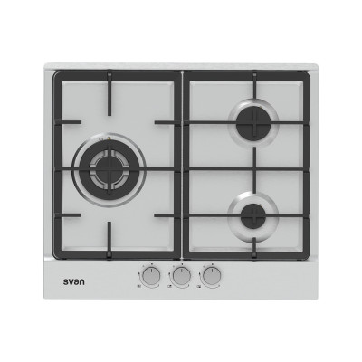 SVAN SGW3600X hobs Acero inoxidable Integrado 50 cm Encimera de gas 3 zona(s)