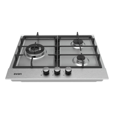 SVAN SGW3600X hobs Acero inoxidable Integrado 50 cm Encimera de gas 3 zona(s)