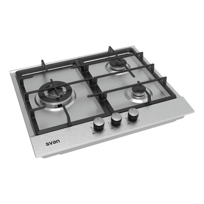 SVAN SGW3600X hobs Acero inoxidable Integrado 50 cm Encimera de gas 3 zona(s)