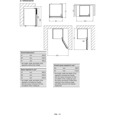 Whirlpool W55ZM 112 W 2 N Congelador vertical Independiente 103 L E Blanco