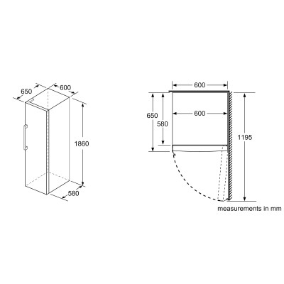 Bosch Serie 6 GSN36BIFP congelador Congelador vertical Independiente 242 L F Acero inoxidable