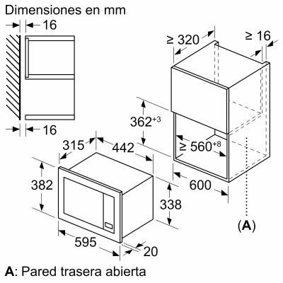 Balay 3CG6142X3 microondas Acero inoxidable Microondas con grill Integrado 20 L 800 W