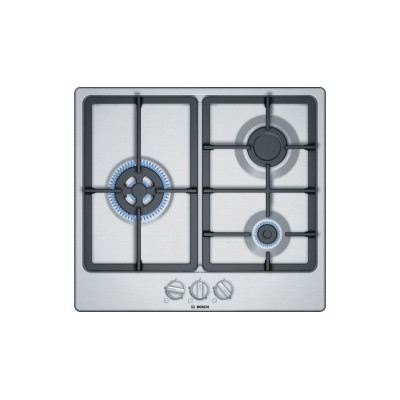 Bosch Serie 4 PGC6B5B90 hobs Acero inoxidable Integrado 60 cm Encimera de gas 3 zona(s)