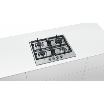 Bosch Serie 4 PGH6B5B90 hobs Acero inoxidable Integrado 60 cm Encimera de gas 4 zona(s)