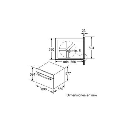 Bosch Serie 6 VBD5780S0 horno 112 L 4200 W Negro, Acero inoxidable