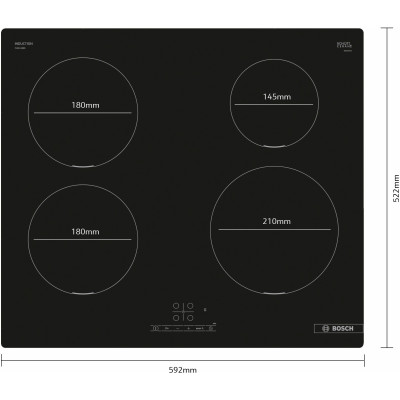 Bosch Serie 4 PUE611BB5E hobs Negro Integrado 60 cm Con placa de inducción 4 zona(s)