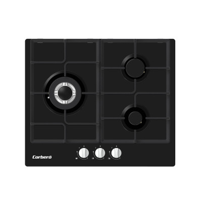 Corbero CPCGM3F3121N hobs Negro Integrado 60 cm Encimera de gas 3 zona(s)