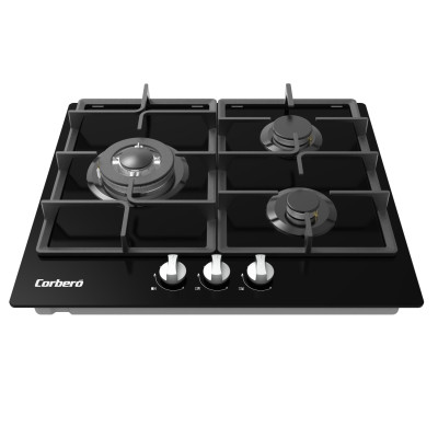 Corbero CPCGM3F3121N hobs Negro Integrado 60 cm Encimera de gas 3 zona(s)