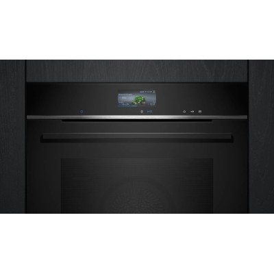 Siemens iQ700 HR736G1B1 horno 71 L 3600 W Negro, Acero inoxidable