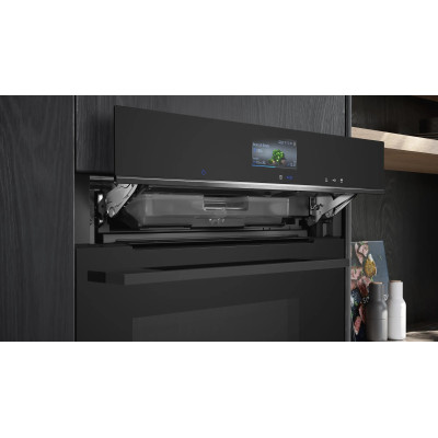 Siemens iQ700 HR736G1B1 horno 71 L 3600 W Negro, Acero inoxidable