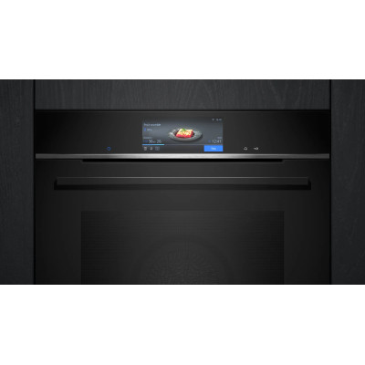 Siemens iQ700 HB778G3B1 horno 71 L Negro, Acero inoxidable