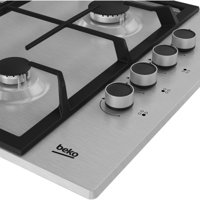 Beko HIBW64125SX hobs Acero inoxidable Integrado 61 cm Encimera de gas 4 zona(s)