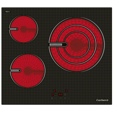 Corbero CCVG8322 hobs Negro Integrado 59 cm Cerámico 3 zona(s)