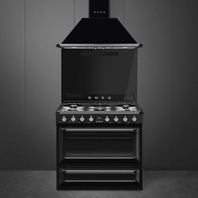 Smeg TR90BL9 cocina Cocina independiente Eléctrico Encimera de gas Negro