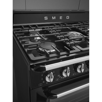 Smeg TR90BL9 cocina Cocina independiente Eléctrico Encimera de gas Negro