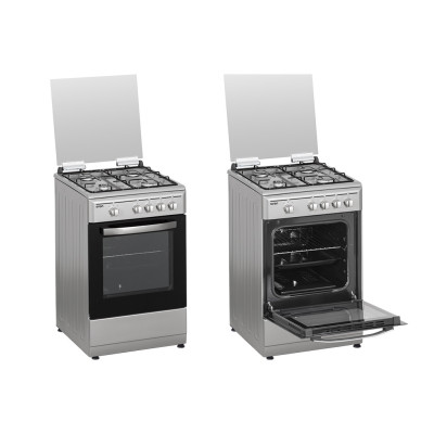 SVAN SKG4500X cocina Cocina independiente Gas Encimera de gas Negro, Acero inoxidable