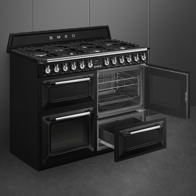 Smeg TR4110BL1 cocina Cocina independiente Eléctrico Encimera de gas Negro