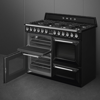 Smeg TR4110BL1 cocina Cocina independiente Eléctrico Encimera de gas Negro