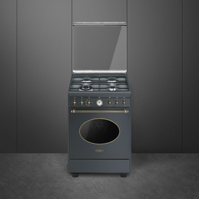 Smeg CO68GMA8 cocina Cocina independiente Eléctrico Encimera de gas Antracita