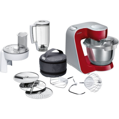 Bosch MUM58720 robot de cocina 1000 W 3,9 L Gris, Rojo, Acero inoxidable