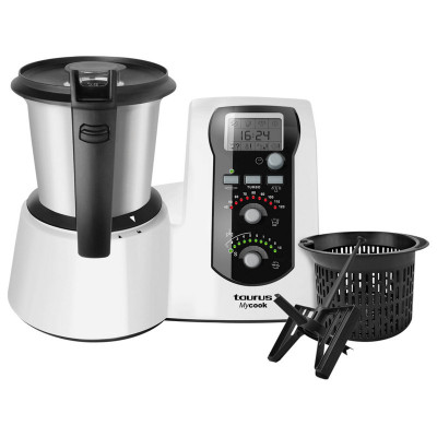 Taurus Mycook Easy robot de cocina 2 L Negro, Acero inoxidable, Blanco