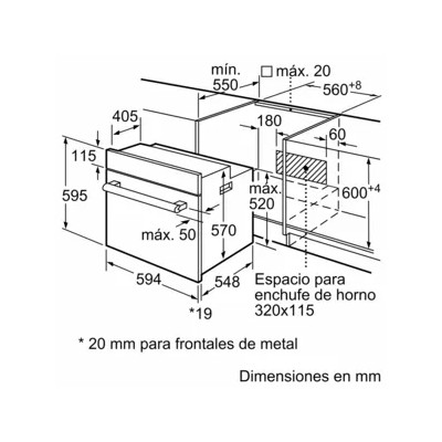 Balay 3HB2030X0 horno 66 L Negro, Acero inoxidable