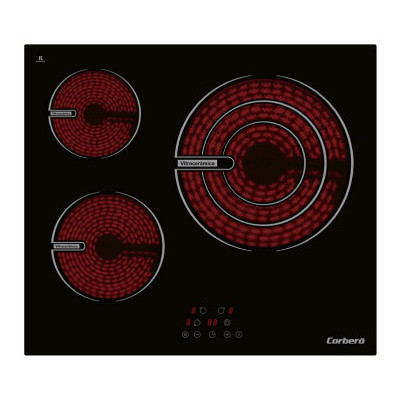 Corbero CCVG3BL574 hobs Negro Integrado 60 cm Con placa de inducción 3 zona(s)