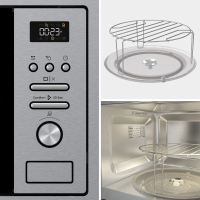 Hisense BIM320G41X microondas Acero inoxidable Microondas combinado Integrado 20 L 800 W