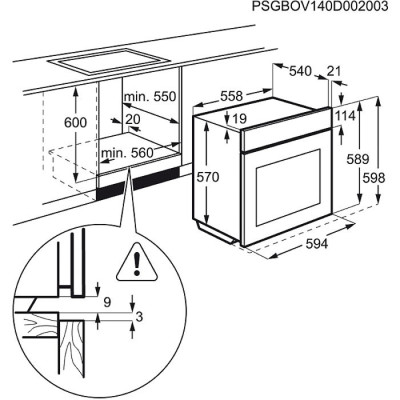 Zanussi ZOB20311XU horno 53 L Negro, Acero inoxidable
