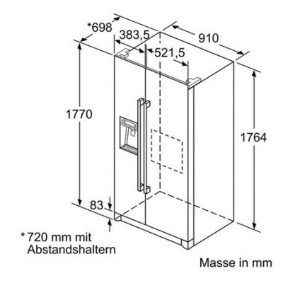 Bosch Serie 6 KAD90VI30 nevera puerta lado a lado Independiente 533 L Acero inoxidable