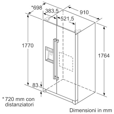 Neff KA3902I20 nevera puerta lado a lado Independiente 533 L Acero inoxidable