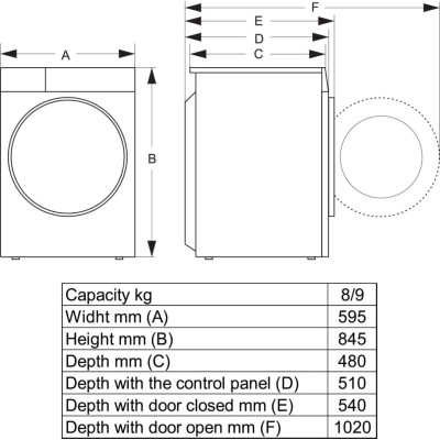 Hisense WF3S9043BB3 lavadora Carga frontal 9 kg 1400 RPM Negro
